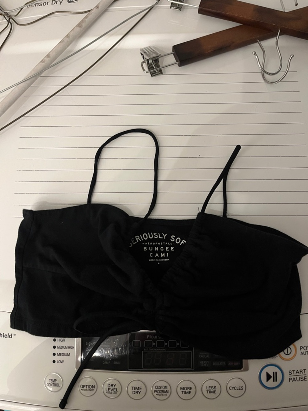 Aeropostale Black Spaghetti Strap Bungee Cami